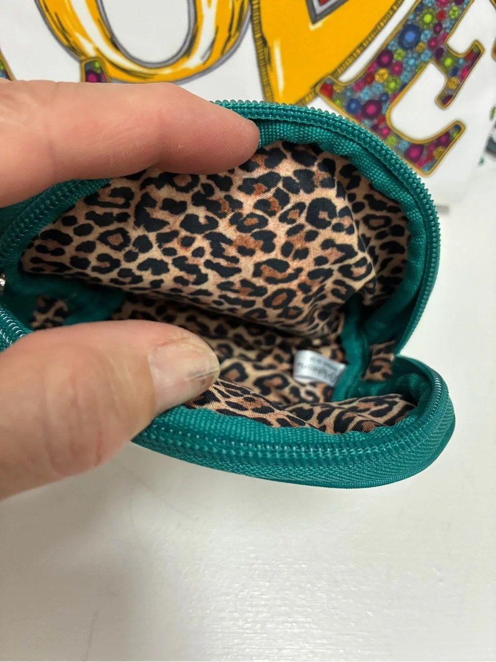 Brighton  WT White Teal Gem Heart Cosmetic Pouch Set